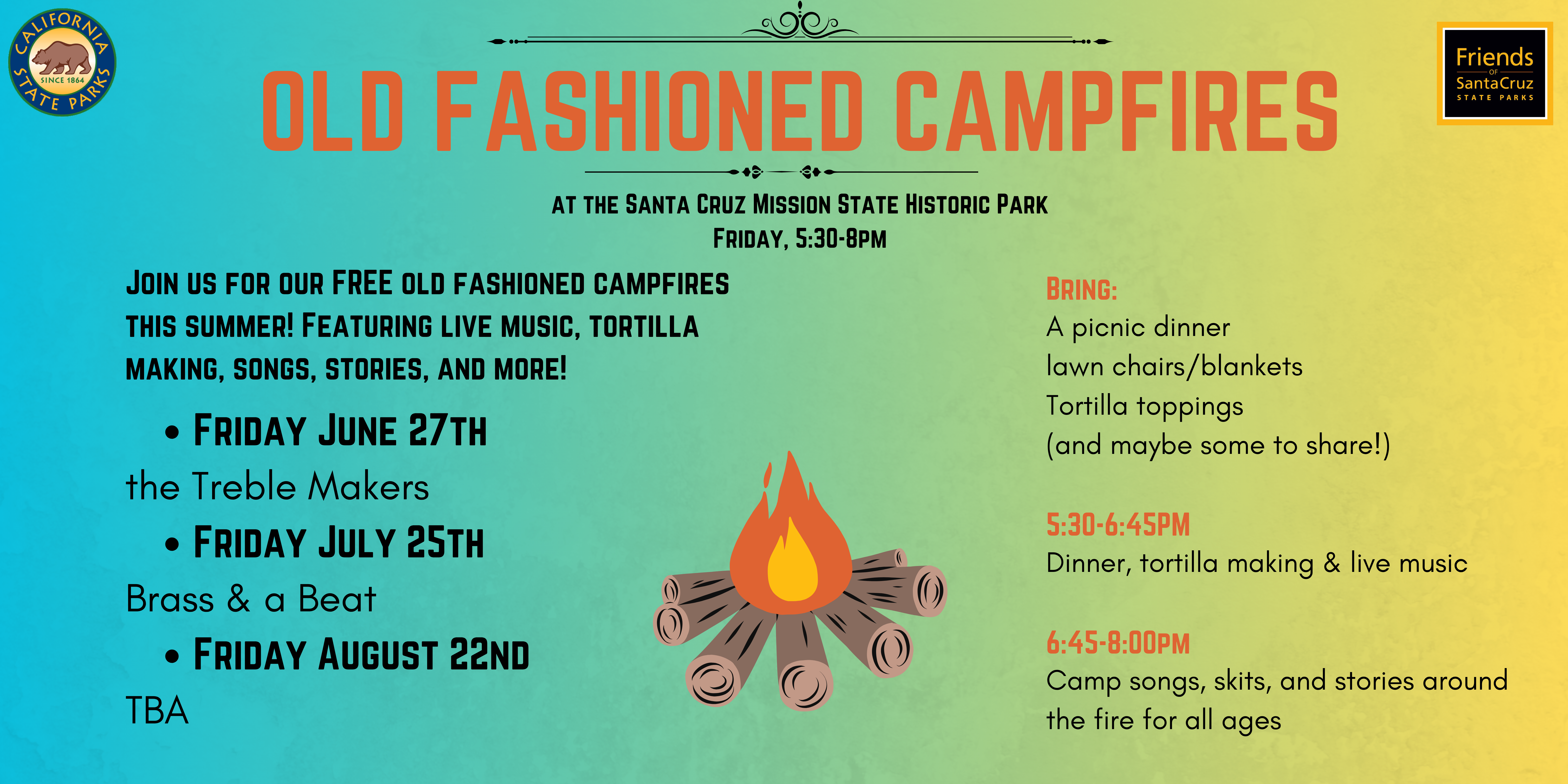 Old Fashioned Campfires 6/27, 7/25, & 8/22